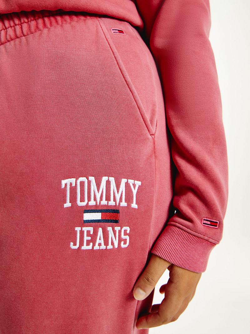 Női Tommy Hilfiger Curve Organic Pamut Collegiate Sweatpant Nadrág Piros | HU 234DFM